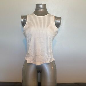 NWT Banana Republic cream ribbed sleeveless top, Medium